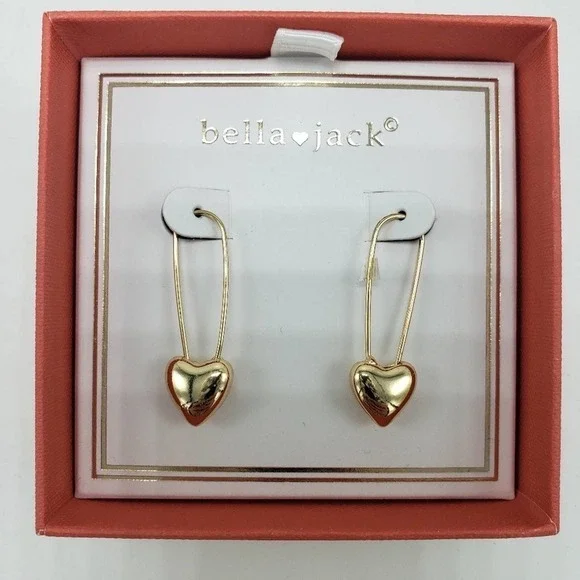 NIB bella and jack heart earrings - Picture 2 of 3